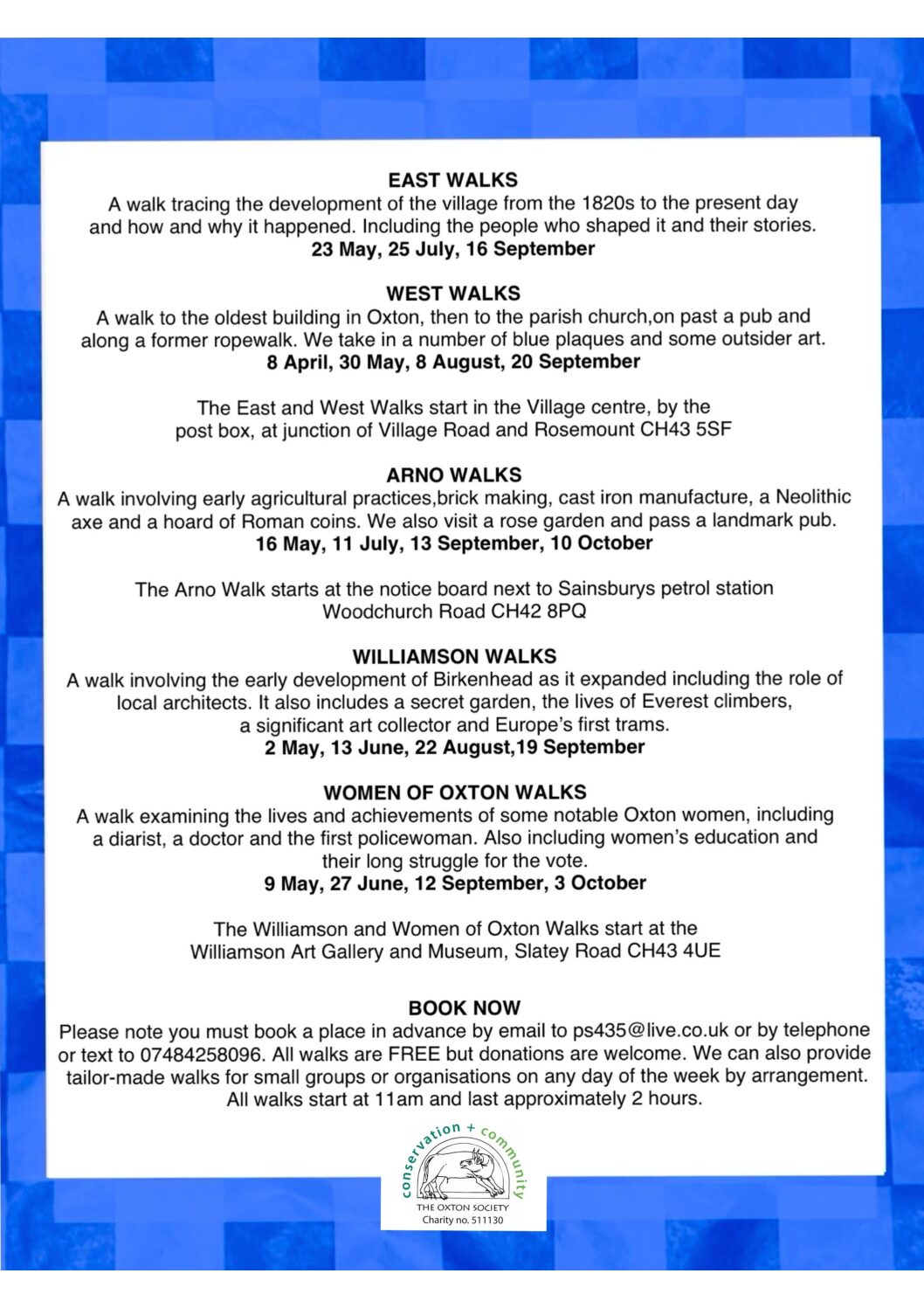 History Walks – 2026 programme